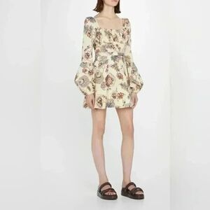 Autumn Adeigbo Cream and Brown Mini Dress
